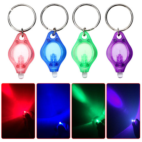 Mini 5 pcs LED Keychain Torche lampe de Poche Doigt Bleu Clair/Vert/Rouge/Violet Lampe pour Les Zones Sombres Camping/Chasse/Randonnée ► Photo 1/6