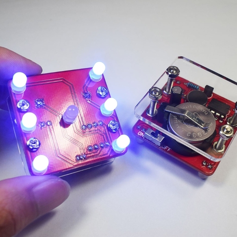 BRICOLAGE Balançoire Secouant LED Dés Kit avec de Petites Vibrations Moteur Bricolage Kits Électroniques mode Veille montrera la respiration led effet ► Photo 1/6