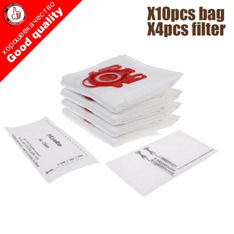 10 Pcs/Lot Pour MIELE FJM C1 et C2 Synthétique Type Hepa aspirateur Aspirateur SACS À POUSSIÈRE Avec 4 pcs FILTRES ► Photo 1/4