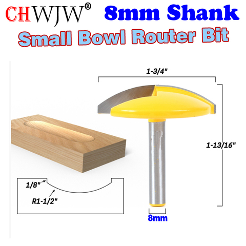 ChWJW 1/2 m, mèche de routeur à bol à tige de 8mm-1 à 3/4 