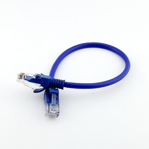 1 pcs Réseau Câble Ligne Cat5E RJ45 Patch Câble Ethernet Internet Lan Cordon Bleu 20 cm ► Photo 1/4