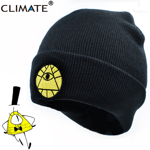 Bonnet en tricot acrylique pour homme, bonnet de dessin animé, tricot chaud, noir, Cool ► Photo 1/6