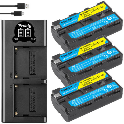 Batterie pour appareil photo, 3200mah, NP-F550 NP-F330, NP-F550, NP-F330, avec chargeur LCD double USB, pour Sony NP-F550 NP-750 YONGNUO ► Photo 1/6