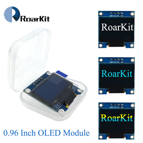Module d'affichage OLED 0.96 pouces, 4 broches, blanc bleu, 0.96x64, pour Arduino, IIC I2C, communiquer ► Photo 1/6