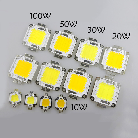 Puces LED COB 20W 30W 50W 100W, haute puissance, 30V-36V, Source intégrée, SMD pour projecteur, blanc chaud/blanc, extérieur F ► Photo 1/6