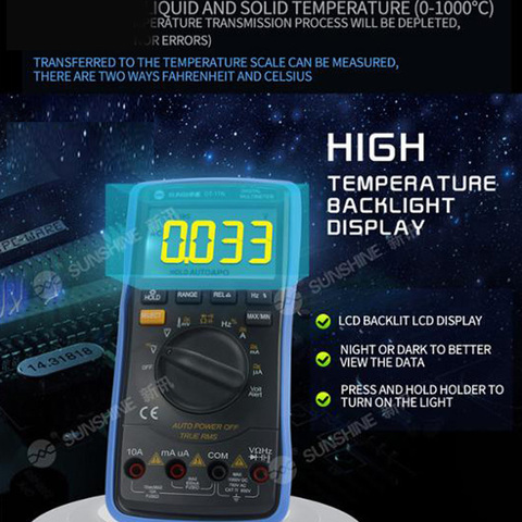 Le multimètre numérique de multimètre d'affichage à cristaux liquides de gamme automatique de DT-17N est l'instrument numérique automatique de 35/6 ► Photo 1/6