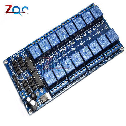 Carte d'interface de Module de relais de cc 5 V 16 canaux pour le PLC de DSP de bras de PIC d'arduino avec la Protection d'optocoupleur LM2576 puissance 16 canaux ► Photo 1/5