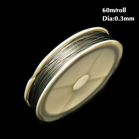 Rouleau de fil d'acier à perles de couleur originale, 60m, 0.3/0.38/0.45mm, pour bricolage, fabrication artisanale de bijoux et de bracelets ► Photo 1/6