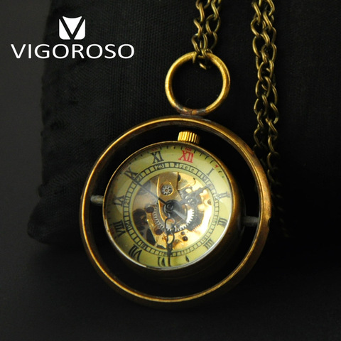 Montre de poche mécanique en forme de boule de verre pour femmes, Unique, style Steampunk rétro, pendentif pour collier, cadeaux, horloge Vintage ► Photo 1/6