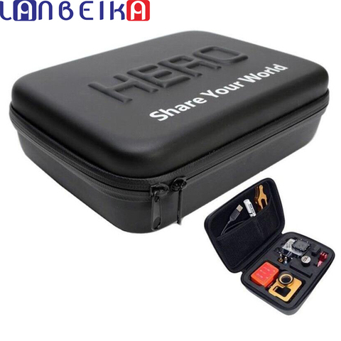 LANBEIKA Gopro antichoc boîtier étanche sac pour SJCAM SJ5000 SJ6 SJ8 SJ9 Go Pro Hero 9 8 7 6 DJI OSMO caméra 23*17*7cm ► Photo 1/5