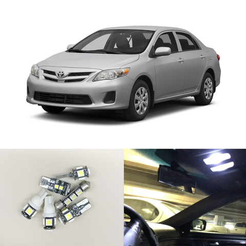 Kit d'ampoules Led d'intérieur blanches pour Toyota Corolla 2009 – 2013, 6 pièces, pour coffre/zone de chargement, lumières de plaque d'immatriculation ► Photo 1/1