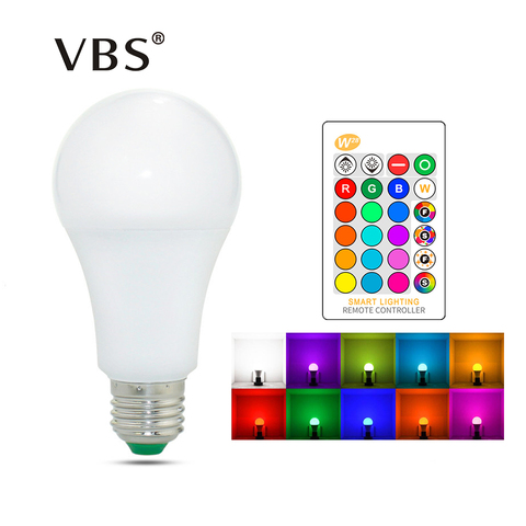 E27 E14 RGB ampoule lampe AC85-265V 3 W 5 W 10 W 15 W RGBW RGBWW LED Spot lumière Dimmable magique RGB ampoule avec télécommande IR 16 couleurs ► Photo 1/6