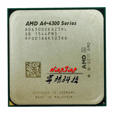 AMD A4-Series A4 6300 A4 6300k Dual Core processeur d'unité centrale AD6300OKA23HL /AD630BOKA23HL, prise FM2 ► Photo 1/1