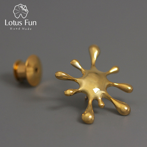 Lotus Fun, bijou de créateur, en argent Sterling 925, naturel, fait à la main, broches métalliques éclaboussantes, pour femmes ► Photo 1/6