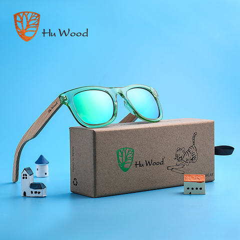 Hu Wood – lunettes de soleil polarisées pour enfants, pour garçons et filles, avec montures recyclées et bras en bois de hêtre, 4 à 8 ans ► Photo 1/6