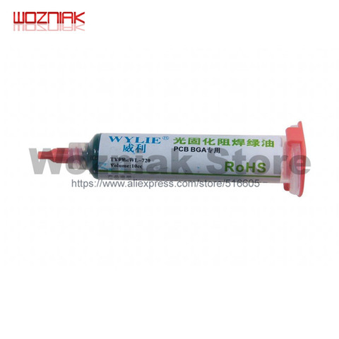 WYLIE – WL-720 vernis isolant pour fils, polymérisation UV et résistance au soudage, huile verte, Circuit imprimé, entretien BGA, 10cc ► Photo 1/5