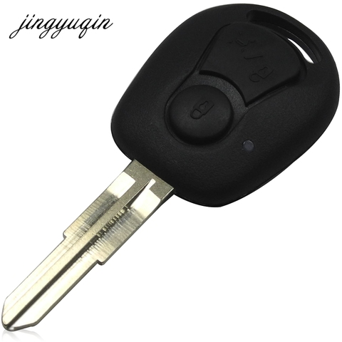 Jingyuqin – coque de clé télécommande à 2 boutons pour Ssangyong Actyon Kyron Rexton non coupée, étui de protection pour clé ► Photo 1/5