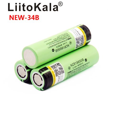 LiitoKala – batterie lithium rechargeable 34B, 3.7V, 18650 mAh, pour lampe de poche, originale, nouvelle collection ► Photo 1/5