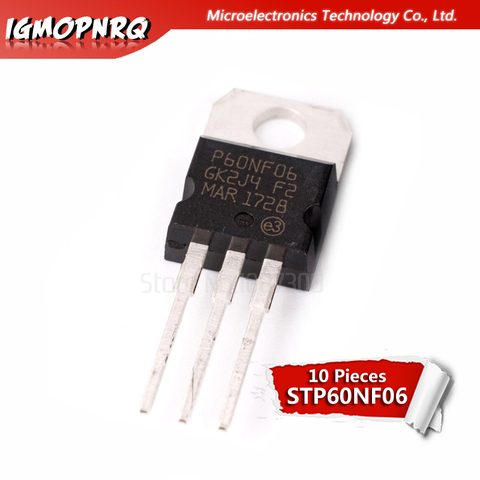 Lot de 10 circuits intégrés originaux et nouveaux, STP60NF06 TP220 P60NF06 TO-220 ► Photo 1/1
