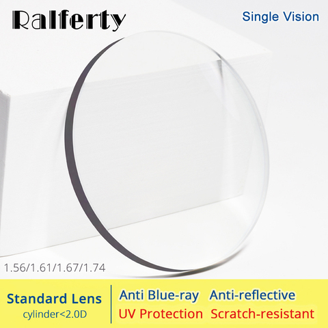 Ralferty 1.56 1.61 1.67 1.74 lentilles optiques Anti lumière bleue Prescription lunettes lentille yeux clair myopie dioptrie mince HMC Lentes ► Photo 1/5