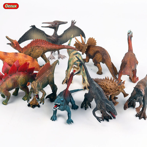 Oenux – figurine de dinosaure jurassique classique 12 pièces/ensemble, petit dinosaure t-rex en PVC, modèle de Collection de haute qualité ► Photo 1/6
