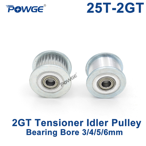 POWGE poulie de synchronisation synchrone 25 dents 2GT | Alésage de roue synchrone 3/4/5/6mm avec roulement de largeur 6/10MM GT2 courroie ouverte 25 T 25 dents ► Photo 1/6