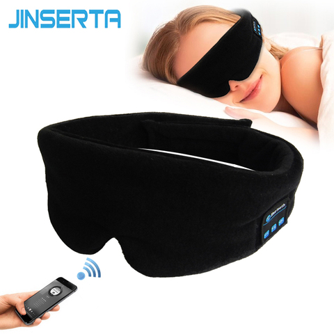 JINSERTA sans fil stéréo Bluetooth écouteur masque de sommeil téléphone bandeau sommeil doux écouteurs pour dormir masque pour les yeux musique casque ► Photo 1/6