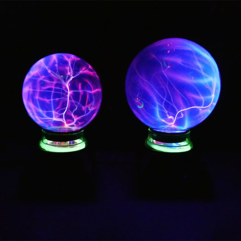 4-6 pouces Plasma boule lampe veilleuse électrique verre Globe lampe de Table lumière statique tactile magique sphère veilleuse vacances cadeaux ► Photo 1/6