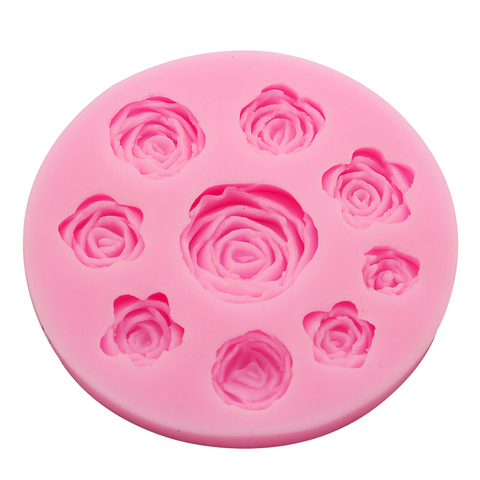 Moule en Silicone de qualité alimentaire, Mini fleur de Rose, pour décoration de gâteau au chocolat, pour artisanat en argile polymère ► Photo 1/1