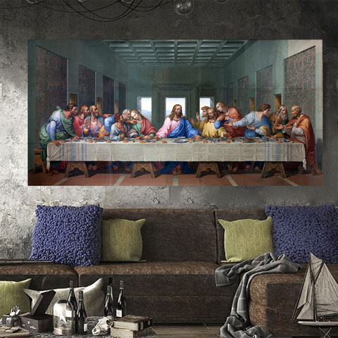 CHENFART – toile de décor chrétien dernier dîner, peintures murales imprimées par Da Vinci, photos murales, décor de maison ► Photo 1/1