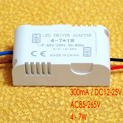 Pilote Led isolé 300mA cc 12V ~ 25V (4-7)x 1W, alimentation électrique 4W 5W 6W 7W AC 110V 220V pour plafonnier, projecteur ► Photo 1/6