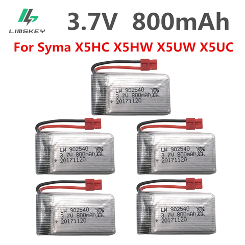 Batterie Lipo 1S pour Syma X5HC X5HW X5UW X5UC RC, pièces de rechange pour quadrirotor RC, batterie pièces/ensemble V, 3.7 V, 800 mah ► Photo 1/3