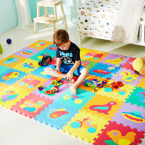 10 pièces/ensemble 30*30cm EVA mousse bébé tapis de jeu Animal lettre tapis intérieur doux activité Puzzle ramper tapis pour enfants jeu ► Photo 1/6