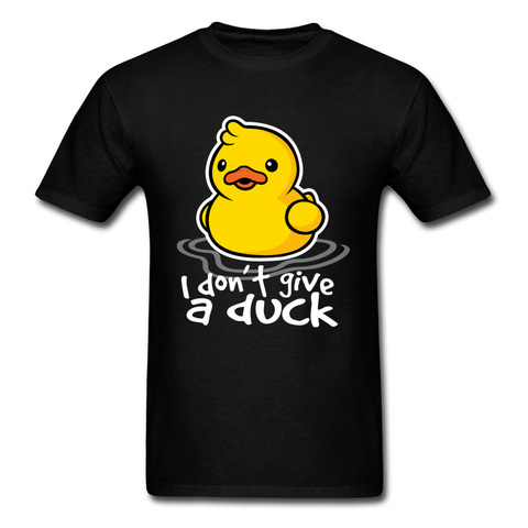 T-shirt «je ne donne pas un canard» pour hommes, vêtements amusants, hauts en coton, noir et jaune, Kawaii, cadeau petit ami, été ► Photo 1/1