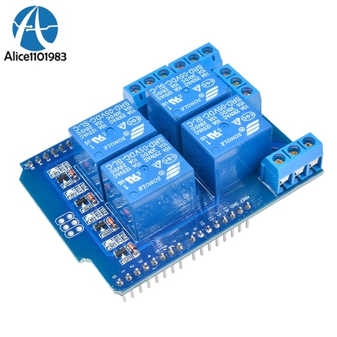 Carte d'entraînement d'extension de Swtich Shield V2.0 de relais de canal de 5V 4 4CH CH pour le Module de pilote de développement Arduino UNO R3 un ► Photo 1/1