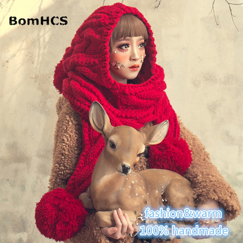 BomHCS mode femmes hiver chaud épais à la main Beanie écharpe et gants bonnet tricoté ► Photo 1/6