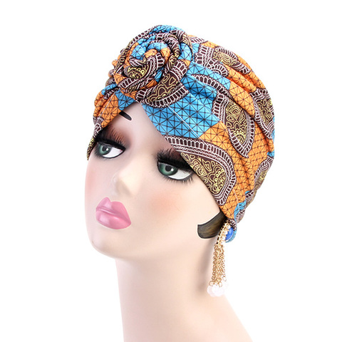 Couvre-tête Turban africain pour femmes | Avec nœud, à la mode, chapeaux Bandana chauds pour dames, cape chimio, accessoires de cheveux, nouvelle collection ► Photo 1/6