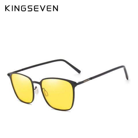 KINGSEVEN – lunettes de Vision nocturne pour hommes et femmes, polarisées, Anti-éblouissement, verres jaunes ► Photo 1/4