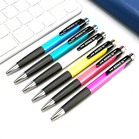 12 pièces stylo à bille rétractable 0.7mm stylo à bille coloré étudiants matériel stationnaire escolar ► Photo 1/6