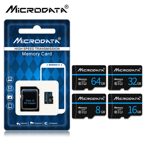 Mini carte mémoire micro sd, avec emballage, adaptateur SD gratuit, 64 go 32 go 16 go 8 go 256 go 4 go, flash TF ► Photo 1/6