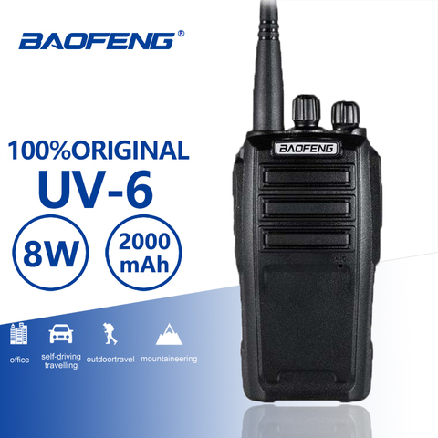 Baofeng UV-6 talkie-walkie nouveauté 8w 128 canaux haute puissance longue veille UHF VHF double bande Radio bidirectionnelle Woki Toki CB Radio ► Photo 1/6