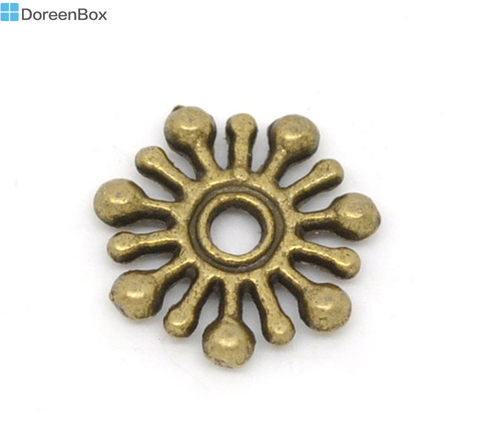 Doreen – boîte de perles d'espacement flocon de neige, couleur Bronze 200, 9x9mm (B14530) ► Photo 1/1