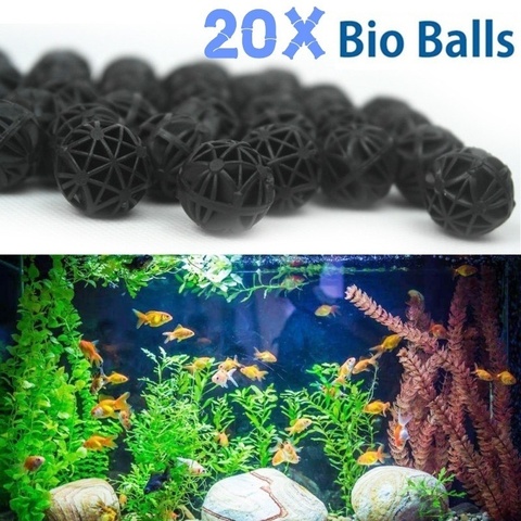 Boule Bio pour Aquarium 16mm, 20 pièces, réservoir de poissons, média filtrant, somme Marine (16mm), stabilisateur de qualité de l'eau ► Photo 1/6