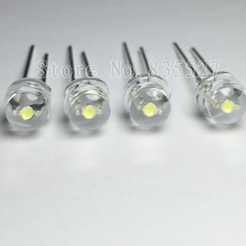 100 pcs/lot 5MM F5 blanc 1600 - 2000MCD chapeau de paille LED lampe perles super lumineux LED diodes électroluminescentes (LED) pour bricolage lumières ► Photo 1/4