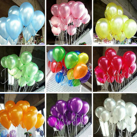 Ballons en Latex 10 pouces, 100 pièces/lot, 1.2g/pièce, ballon à hélium pour célébration, ballon à hélium épais, décoration pour fête d'anniversaire mariage ► Photo 1/6