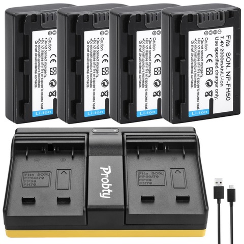 NP-FH50 batterie + chargeur pour Sony NP-FH40 DSC-HX1 HX100V DSLR A230 A330 DCR-SR42 DCR-SR60 dcr-sr62 DCR-SR80 DCR-SR82 ► Photo 1/6