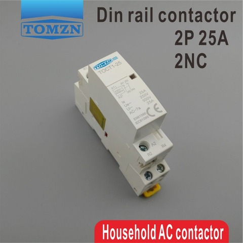 Contacteur modulaire domestique TOCT1 2P 25A 2NC 220V/230V 50/60HZ Din rail, deux fermetures normales ► Photo 1/5