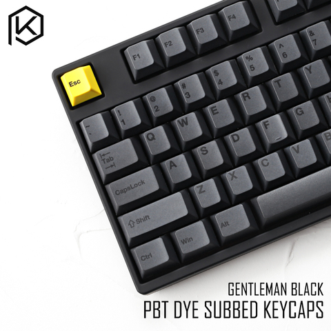 Ensemble de capuchons de touches de colorant profil cerise, PBT épais en plastique noir jaune monsieur pour gh60 xd64 xd84 xd96 tda68 87 104 razer corsair ► Photo 1/6