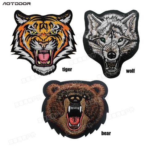 Patch militaire russe en forme de loup, ours, tigre, emblème tactique, Badge brodé en 3D, applications ► Photo 1/6