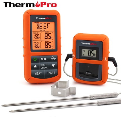 ThermoPro TP-20S Télécommande Sans Fil Numérique Viande BARBECUE, Thermomètre de Four En Acier Inoxydable à Usage Domestique Sonde Grand Écran avec Minuterie ► Photo 1/6